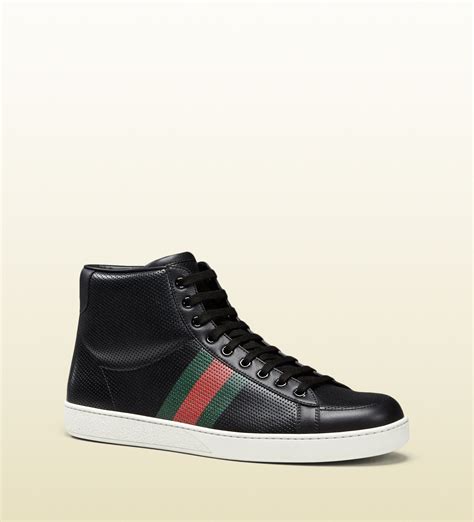 black gucci high top shoes|authentic Gucci sneakers for men.